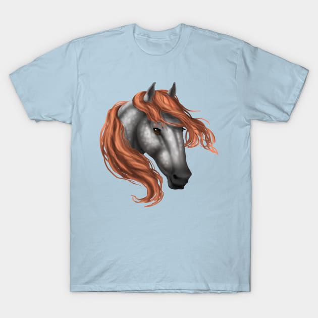 Horse Head - Dapple Orange Mane T-Shirt by FalconArt